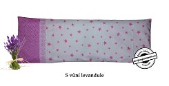 Nahřívací polštářek pšenice s levandulí 55x18cm růžový s hvězdami